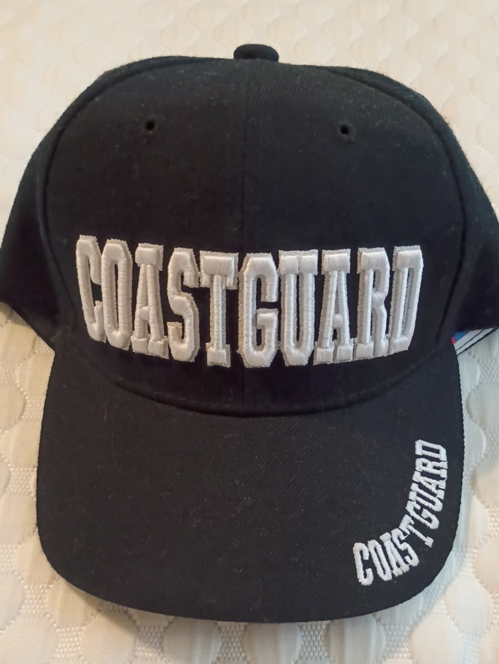 NWT Coast Guard Embroidered Baseball Cap - Black